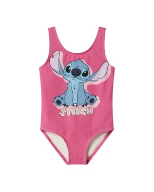 Name It Meisjes badpak nmfmodina stitch ronde hals karmijn
