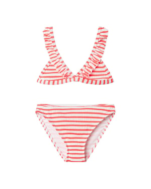 Name It Meisjes bikini set nkfzaley gestreept rood/wit