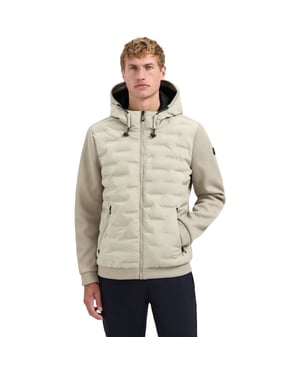 No Excess Jacket short fit sealed hooded knit stone