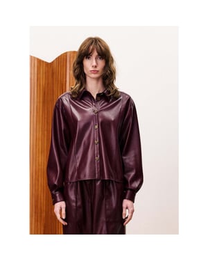 FRNCH Simone lakleren blouse bordeaux