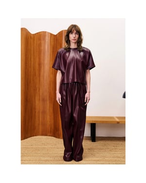 FRNCH Michaux lakleren broek bordeaux