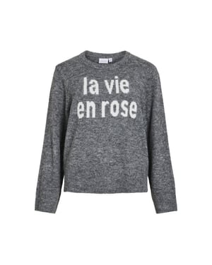 Vila Vimelie o-neck ls detail knit topr melee
