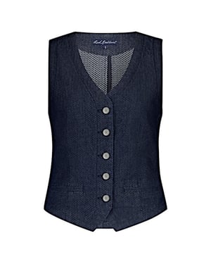 Red Button Gilet srb4587 waistcoat heringbone dark blue