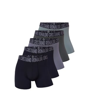 CR7 Heren boxershorts sportondergoed microfiber zwart/groen/grijs 5-pack