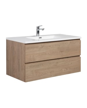 Badplaats Badkamermeubel set angela 100cm kastanje badmeubel met