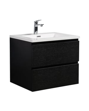 Badplaats Badkamermeubel set angela 60cm zwart badmeubel met