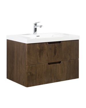 Badplaats Badkamermeubel set thermis 80cm rose wood badmeubel met wastafel