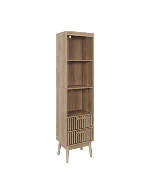 Home Deco Factory Badkamerkast klaus kolomkast hoog met panelen design 30x40x160 cm bruin