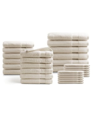DoubleDry Hotel handdoeken 30-delig set 100% katoen 500 g/m2 zacht &