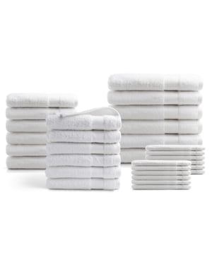 DoubleDry Hotel handdoeken 30-delig set 100% katoen 500 g/m2 zacht &