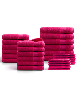 DoubleDry Hotel handdoeken 30-delig set 100% katoen 500 g/m2 zacht &