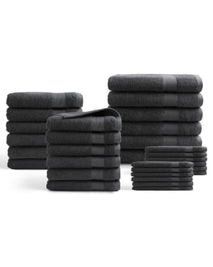 DoubleDry Hotel handdoeken 30-delig set 100% katoen 500 g/m2 zacht &