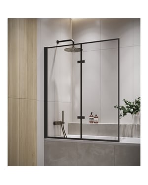 Badplaats Badwand medal 100 x 140 cm zwart badscherm draaibaar 5 mm dik -