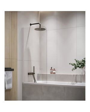 Badplaats Badwand torino 60 x 140 cm chroom badscherm draaibaar 5 mm dik -