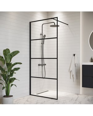 Badplaats Douchewand essos 60 x 200 cm zwart – inloopdouche 8 mm