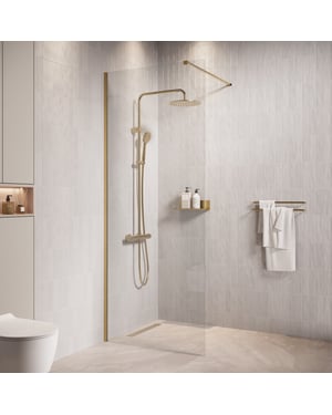 Badplaats Douchewand florida 60 x 200 cm goud – inloopdouche 8 mm