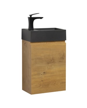 Badplaats Toiletmeubel angela 40 x 22 cm - fonteinmeubel met zwarte