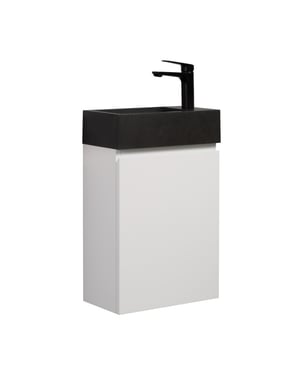 Badplaats Toiletmeubel angela 40 x 22 cm mat fonteinmeubel met zwarte