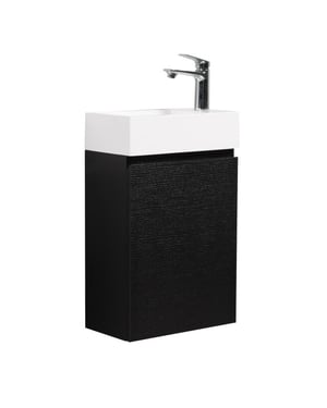 Badplaats Toiletmeubel angela 40 x 22 cm zwart fonteinmeubel met wastafel