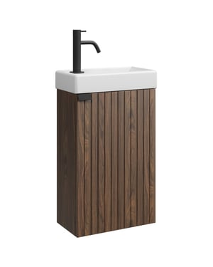Badplaats Toiletmeubel bosco 40 x 22 cm walnoot fonteinmeubel met wastafel