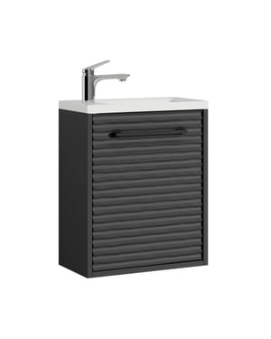 Badplaats Toiletmeubel etna 40 x 22 cm mat zwart fonteinmeubel met wastafel
