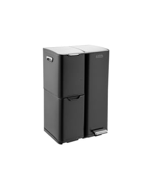 Luzzo ® ohio 60 ltr afvalscheidingsprullenbak rvs – pedaalemmer met soft close