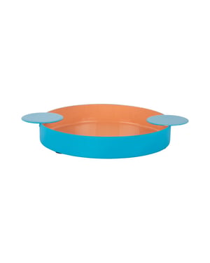 Present Time dienblad double funky medium peach orange & aqua blue