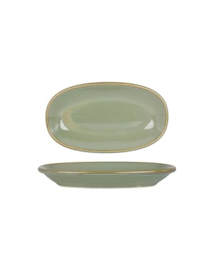 Bonna Serveerschaal sage hygge porselein 15x8.5 cm set van 2