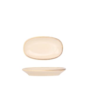 Bonna Serveerschaal sand hygge porselein 19x11 cm set van 2