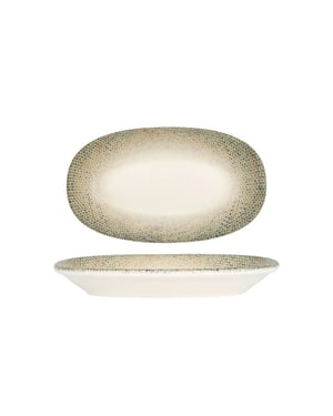 Bonna Serveerschaal sway porselein 19x11 cm set van 2
