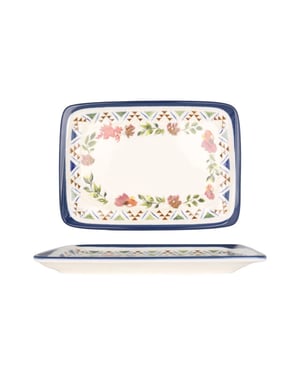 Bonna Serveerschaal spring porselein 23x16 cm set van 2