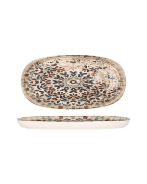 Rinart Serveerschaal aztec porselein 25x13 cm set van 2