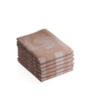 DoubleDry Luxe theedoeken set 6 stuks 50x70 cm 100% katoen hoge