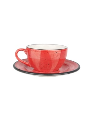 Bonna Koffie kopjes & schotel aura passion porselein set van 6