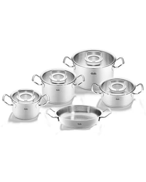 Fissler Original-profi collection 2022 pannenset met serveerpan en glasdeksels, 5-delig