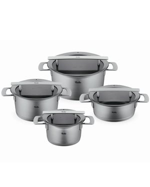 Fissler Phi collection pannenset met glasdeksels, 4-delig