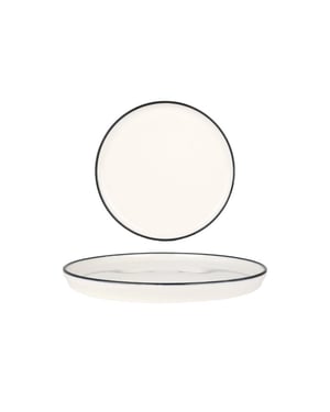 Rinart Dessertbord black edge porselein 20 cm set van 6