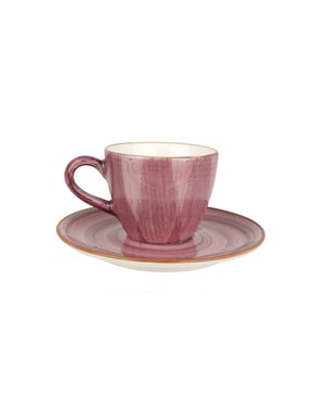 Bonna Espresso kopjes & schotel aura blackberry porselein set van 6