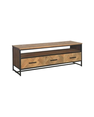 Livingfurn tv meubel tv accent 150 cm teakhout / gecoat staal
