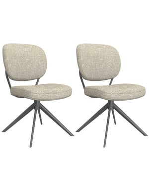 Label51 Eetkamerstoel geneva naturel boucle set van 2