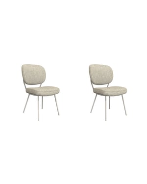 Label51 Eetkamerstoel singapore naturel boucle set van 2