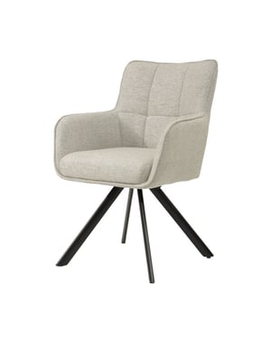 Livingfurn eetkamerstoel tori sand zwart set van 2
