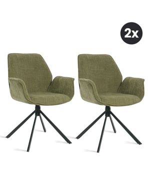 Multifurn 2x eetkamerstoel lenny stof mos