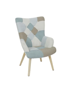 Home Deco Factory Patchwork fauteuil helsinki met armleuning /grijs