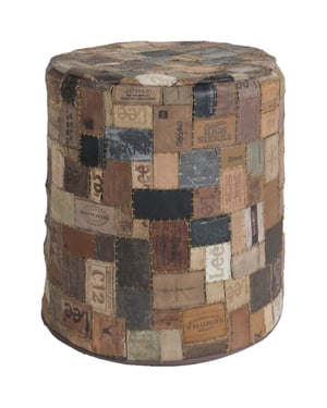 Veer Carpets Poef royal labels rond
