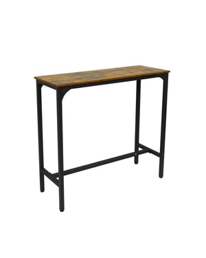Furnilux vintage bartafel industrieel rustiek bruin met extra versteviging