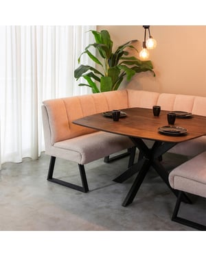 Label51 Eetkamertafel blake espresso mangohout 130x130 cm