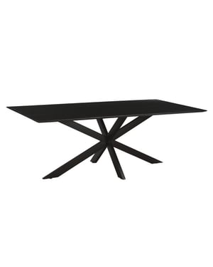 Livingfurn 1x eetkamertafel oslo spider black acacia 220 cm acacia / gecoat staal
