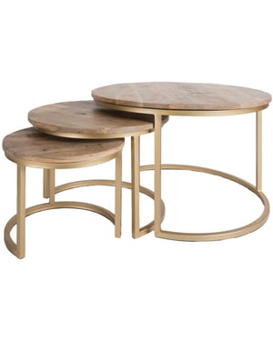 Home67 Salontafel bart goud set van 3