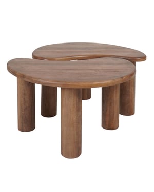 Home67 Salontafel lina mangohout set van 2